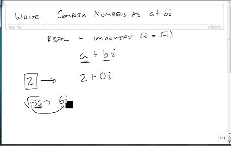 Complex Numbers A+bi Worksheet