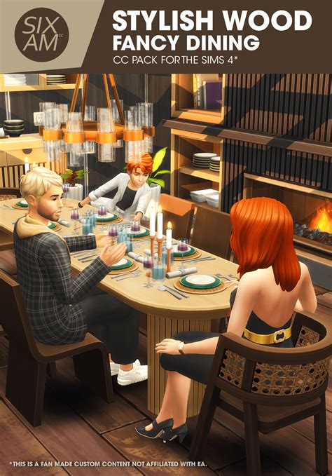 Stylish Wood Fancy Dining Cc Pack For The Sims 4 Sixam Cc