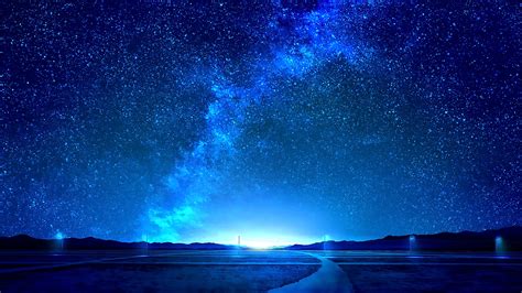 Night Sky Stars Landscape 4k 2578