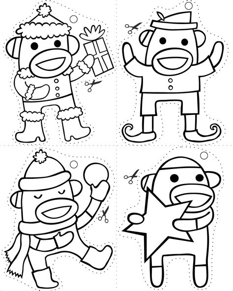 Sock Monkey Coloring Page Coloring Home