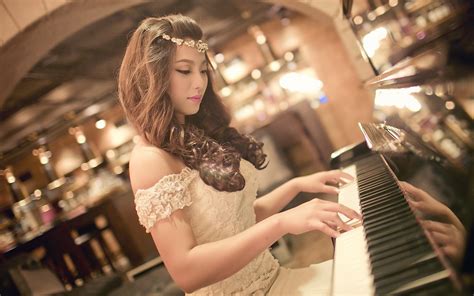 Pretty Asian Girl Play Piano Wallpaper Girls Wallpaper Better