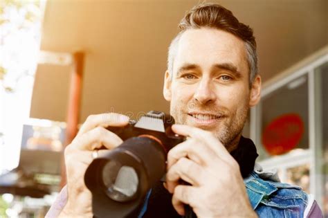 Male Photographer Taking Picture Stock Image Image Of Outdoors Light