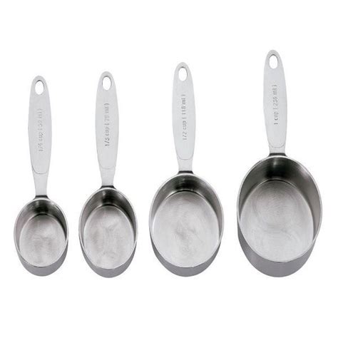 Cuisipro Stainless Steel Measuring Cup Set Spoon New 4 Piece Heavy Duty