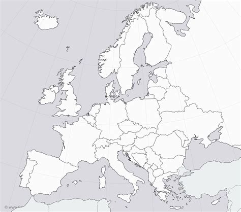 Unlabeled Map Of Europe Intelligible Blank Map Of Europe And