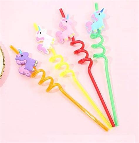 buy stylastra pack of 4 unicorn unicorn drinking straws creative cartoon straws props birthday