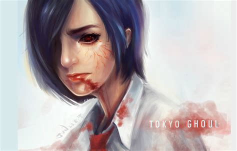 Wallpaper Red Eyes Hunger Blood On The Lips Blood Spatter Tokyo