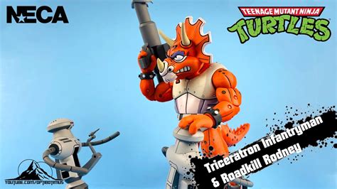 Neca Toys Teenage Mutant Ninja Turtles Triceraton Infantryman And Roadkill Rodney Video Review