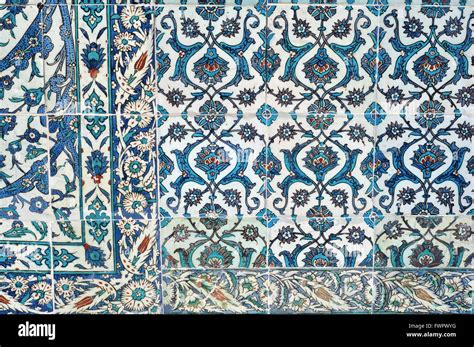 Ceramic Wall Tile Ottoman Turkey Turkish Islamic Art Hi Res Stock