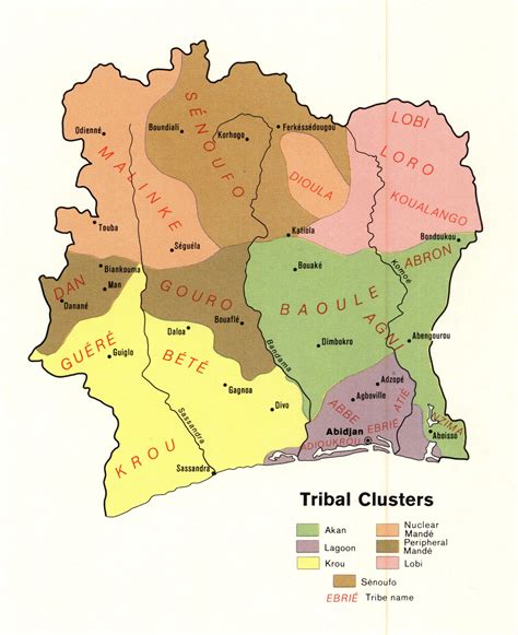 Ethnic Groups Of The Ivory Coast 1972 Mapporn