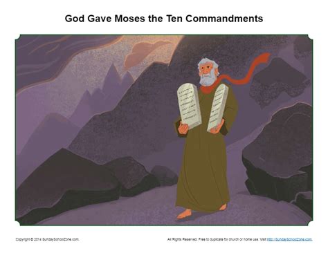 Moses And The Ten Commandments Activities On Sunday School Zone