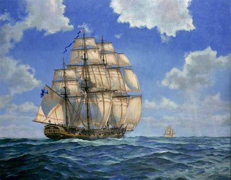18th Century Royal Navy Frigate Segelschiffe Schiff Kunst Schiff