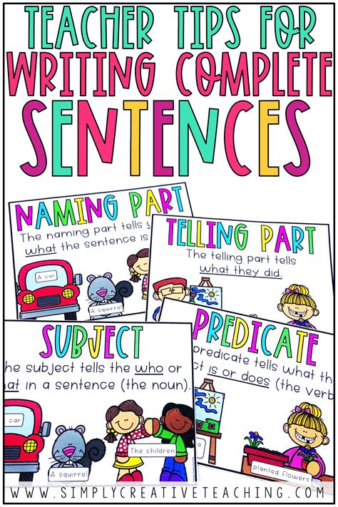Writing Complete Sentences Simply Creative Teaching