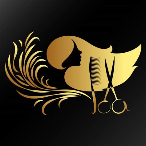 Best Hair Salon Logo Design Silhouette Illustrations Royalty Free