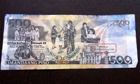 Central Bank Philippines 500 Piso Banknote Aquino ' S Career Type Circ Note M2