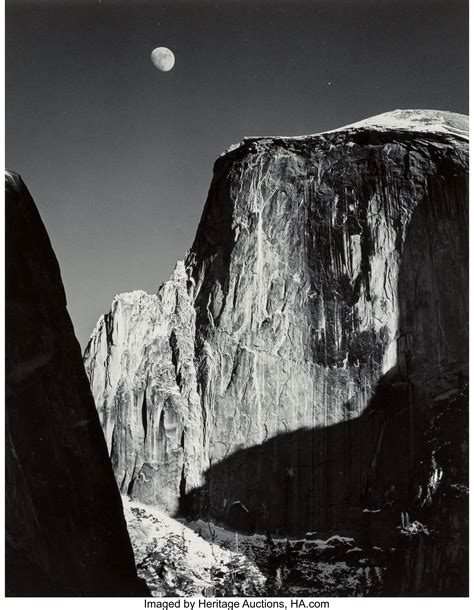 Ansel Adams American 1902 1984 Half Dome And Moon Yosemite Lot