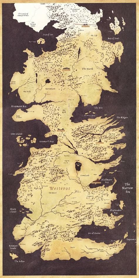 Game Of Thrones Houses Map Westeros Tv Show Fabric Po