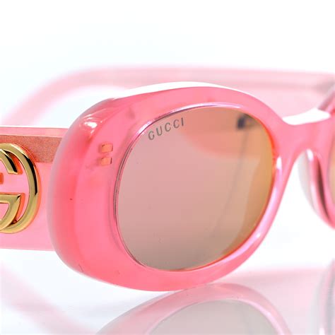 Gucci Acetate Oval Sunglasses Gg0517s Pink 537355