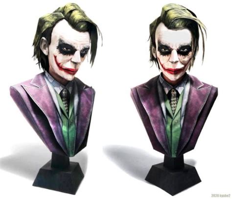 Papermau On Twitter Batman The Dark Knight Joker Bust Paper Model