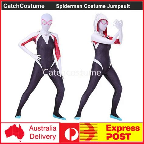 Adult Spider Man Across The Spider Verse Gwen Stacy Costume Cosplay