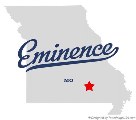 Map Of Eminence Mo Missouri