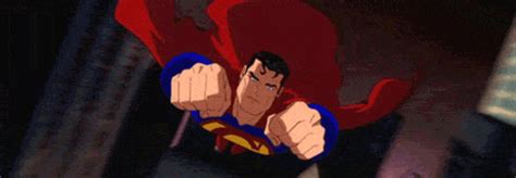 Muscular Superman Flying Cartoon 