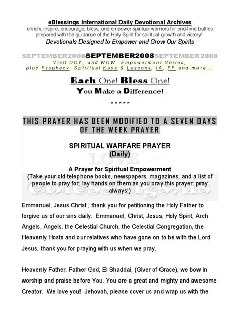 Spiritual Warfare Prayer Daily God The Father Jesus