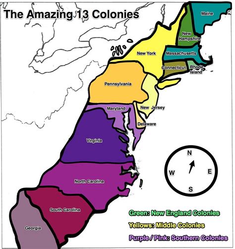 13 Colonies Map 5 