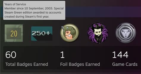 Steam Adds A Special Years Of Service Badge To Celebrate 20th Birthday