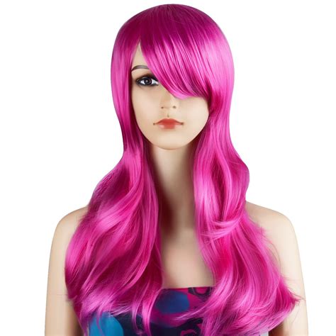 Buy Ecvtop Wigs 28 Inch Wavy Curly Cosplay Wig Women Wig Long Hair Heat Resistant Wig Hot Pink