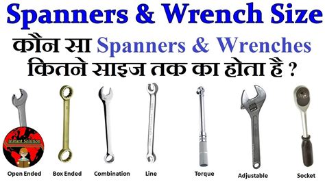 Types Of Spanner Size Type Of Wrench Sizes Comman Use Tools Youtube