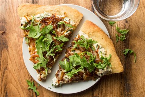 Caramelized Onion Pizza With Vegan Basil Ricotta Connoisseurus Veg