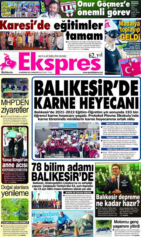 Haziran Tarihli Balikesir Ekspres Gazete Man Etleri