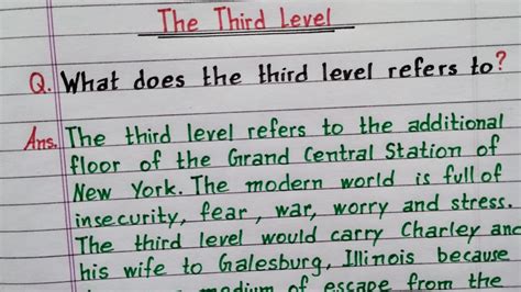What Does The Third Level Refers To The Third Level Class 12