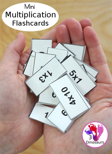 Mini Multiplication Flashcards 3 Dinosaurs