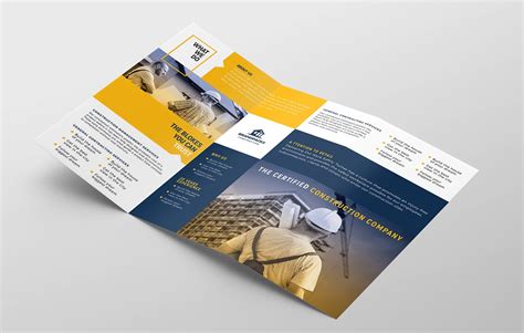 Construction Company Tri Fold Brochure Template In Psd Ai And Vector