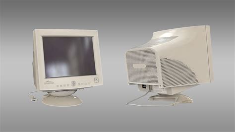 Old Crt Computer Monitor Display D Model Ds Blend C D Fbx