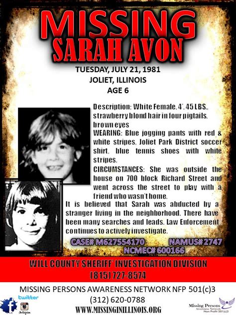 Sarah Avon 6 July 21 1981 Joliet Will County Illinois
