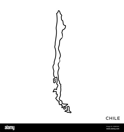 Line Map Of Chile Vector Stock Illustration Design Template Editable