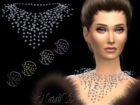 The Sims Resource Rhinestone Crystal Necklace By Natalis • Sims 4