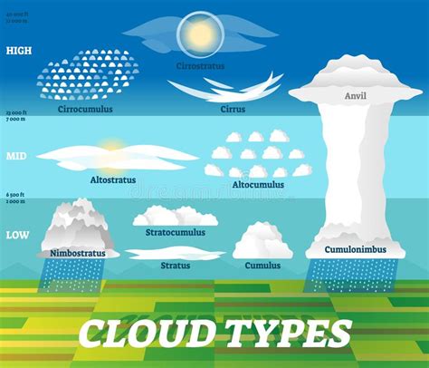 4 Types Of Clouds Stratus Cloud Cloud Template Cumulo
