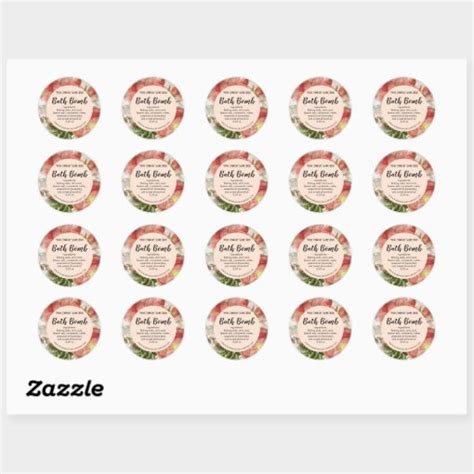 Custom Peach Watercolor Roses Ingredient Labels Zazzle