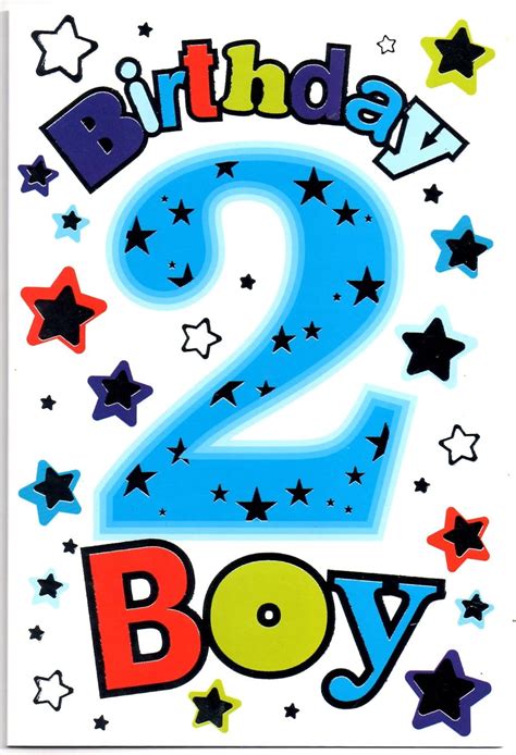 Birthday Card For Two 2 Year Old Boy Free 1st Class Post Uk Amazon