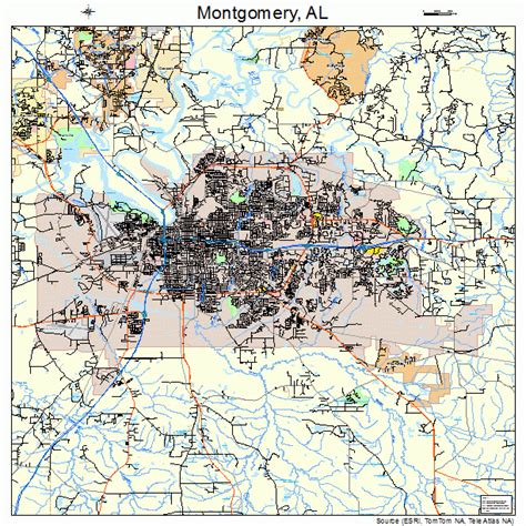 Montgomery Alabama Wall Map Premium Style By Marketma