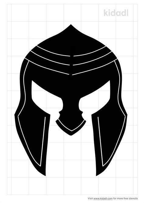 Free Spartan Helmet Stencil Stencil Printables Kidadl