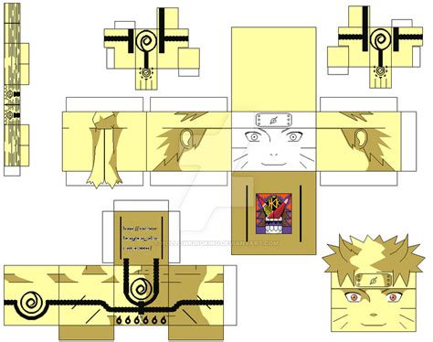 New Nine Tails Chakra Mode Paper Toy Free Printable Papercraft Templates