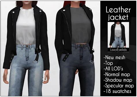 Sims 4 Cc Leather Jacket Abbigliamento Giacca Sims