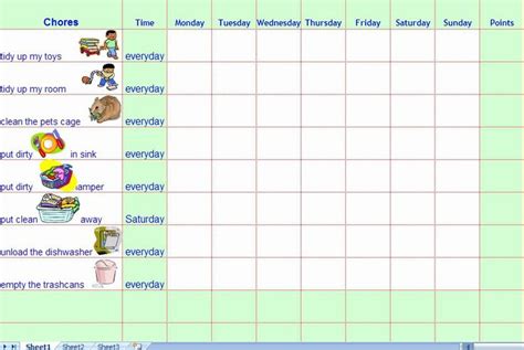 Rotating Chore Chart Template In 2020 With Images Chore Chart