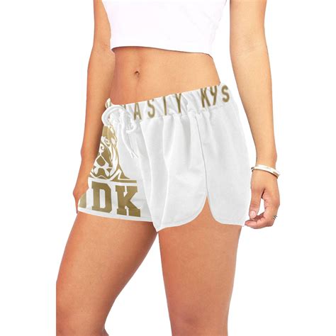 Womens White And Gold Shorts Ddkline Apparel