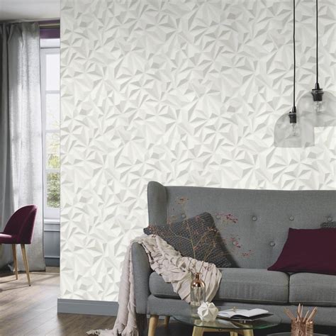Mix Up White And Grey 3d Geometric Wallpaper By Erismann