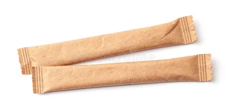 Two Sugar Stick Sugar In Paper Kraft Packaging Mock Up For Design